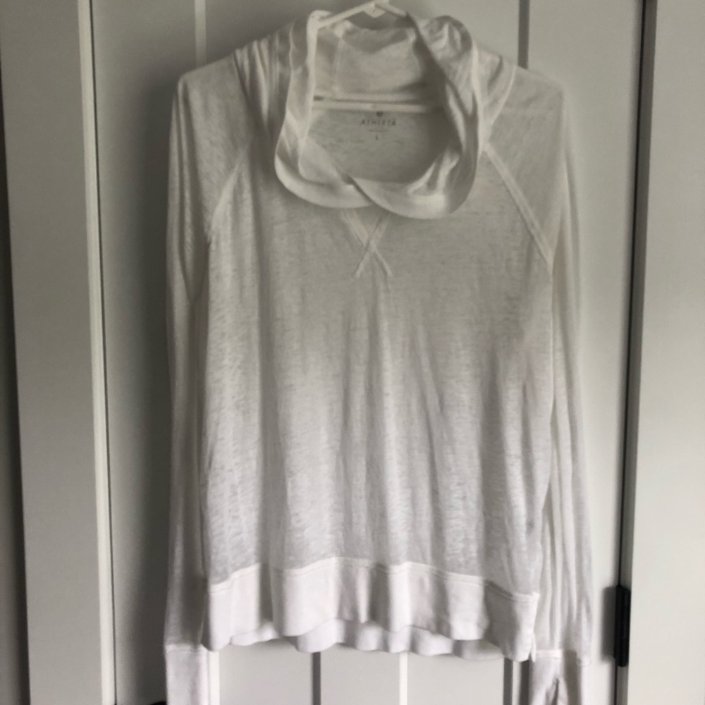 ATHLETA | White Hooded Long Sleeve